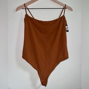 Skims Fits Everybody Bodysuit Copper Adjustable Spaghetti Strap Stretch Size XL